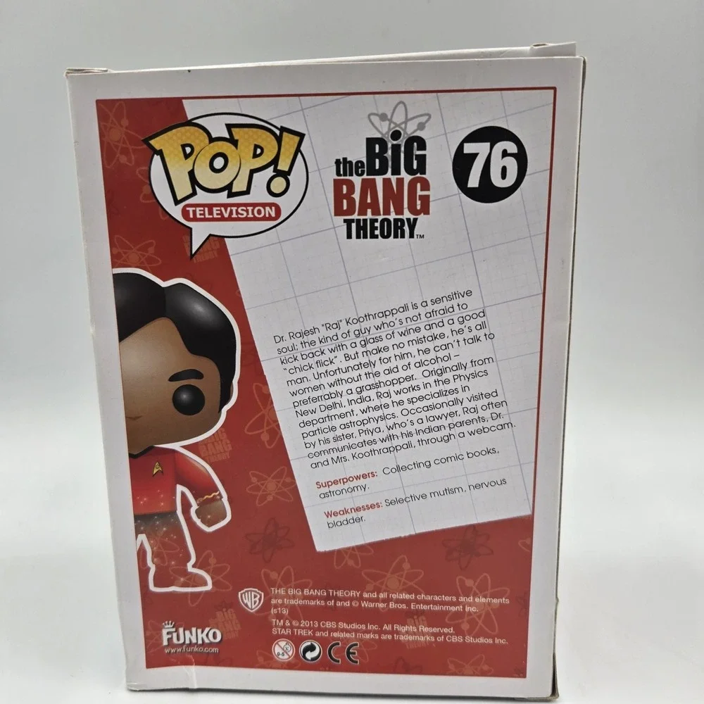 FUNKO POP! The Big Bang Theory Raj Koothrappali Star Trek #76 San Diego CC Comic